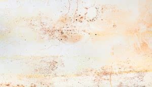 Superficie desgastada presenta manchas oxidadas y decoloraciones. La textura es rugosa, mostrando grietas y tonos marrones y beige. El entorno sugiere deterioro y paso del tiempo.